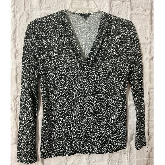 Talbots Black & White Top Medium - Picture 2 of 6